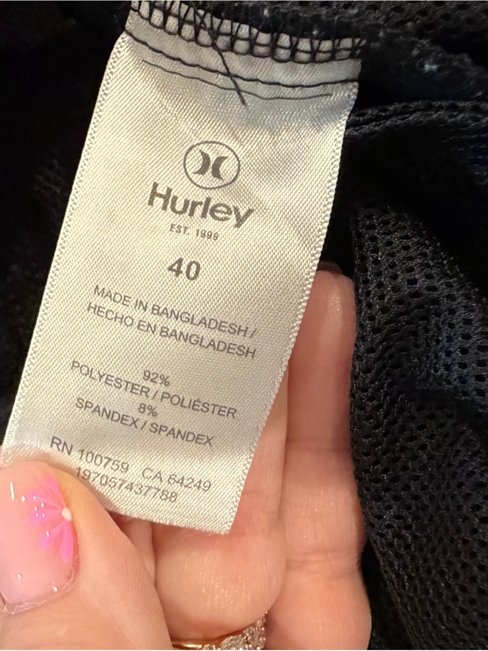 Men’s Black DriFit HURLEY Golf Shorts Size 40 - Picture 6 of 6